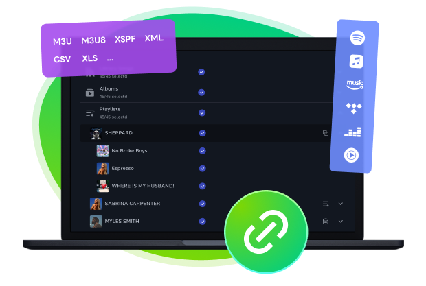 ローカルプレイリストをインポートして転送