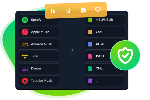 オンラインプレイリストをファイルとしてバックアップ