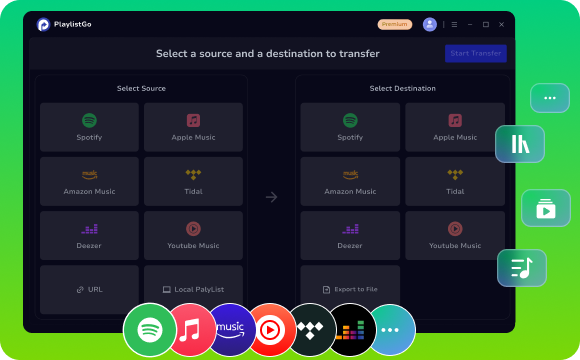 SpotifyやApple Musicなどの間でプレイリストを転送