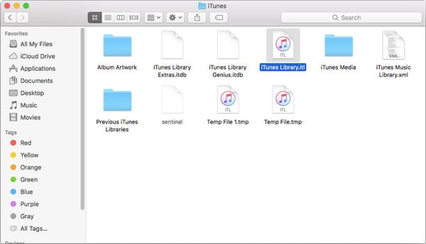 iTunes フォルダを開く