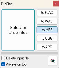 FlicFlac Audio Converter で MP3 形式に変換する方法