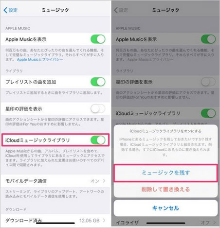 iCloud ミュージックライブラリ