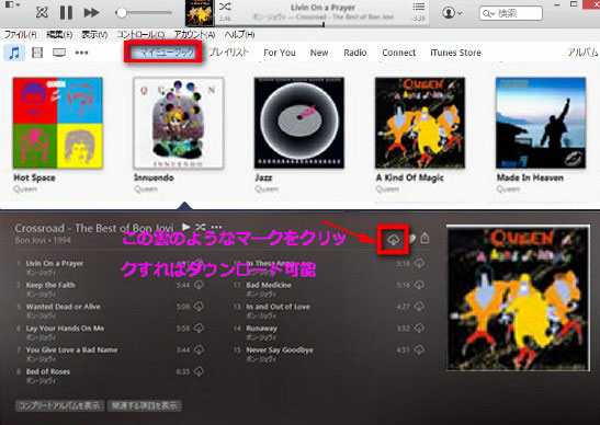 PC の iTunes で、Apple Musicでの音楽をオフライン再生する方法