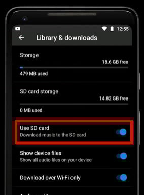 YouTube MusicをSDカードに保存