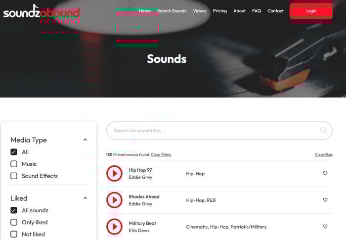 Soundzabound公式ページ