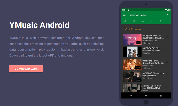 YouTube音声のみダウンロードアプリYMusic